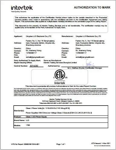 ETL / Intertek